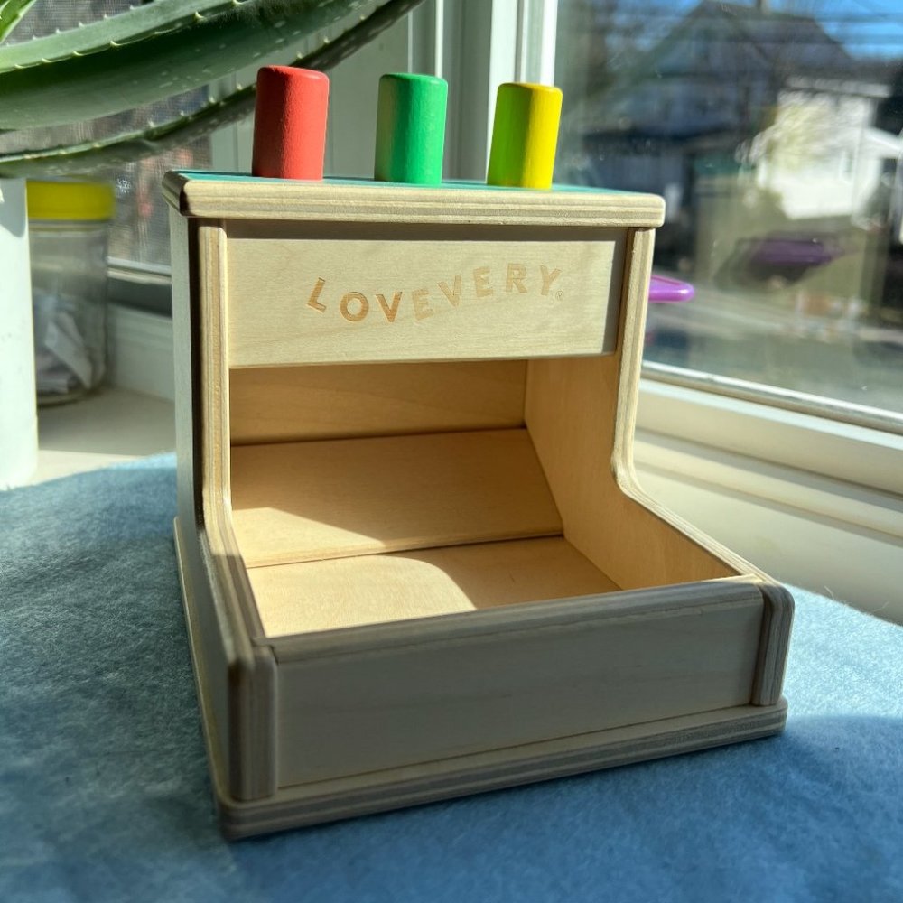 Wooden Peg Drop with pegs by Lovevery